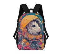 sinyumoney Astronaut Hamster Space Children's Backpacks School Backpack 3D Printed for Kids Travel Rucksacks Book Bags Kids 17inch School Bag