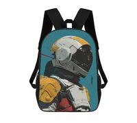 sinyumoney Astronaut Helmet Robot 3D Printed Children's School Backpack for Kids High Capacity Travel Rucksacks Book Bags Kids School Bag Back Pack 17inch