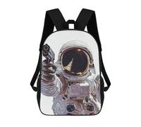 sinyumoney Astronaut Holding A Gun Rucksack Large Lightweight Casual Backpack for Campus Outdoor Travel Sports 17inch