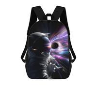 sinyumoney Astronaut Hovering Near Black Hole Backpacks 3D Printed 17inch Kids School Backpack Outdoor Casual Daypack Casual Travel Bags for Middle School Students