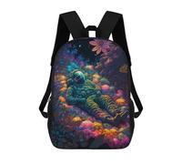sinyumoney Astronaut in A Dream Garden Children's Backpack, Schoolbag Large Capacity Students Bookbag Rucksack Knapsack for Boys Girls Adults Teen 17inch
