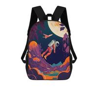 sinyumoney Astronaut in A Fantasy Forest Kids Backpack,School Backpack Kids School Bag 3D Printed Cartoon Large Capacity Backpack for Kids Boys And Girls 17inch