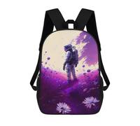 sinyumoney Astronaut in A Field of Flowers -3 Backpack School Bag Computer Rucksack for School/Work/Travel for Boys/Girls/Teenagers 17inch