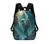 sinyumoney Astronaut in Alien Jungle Backpack School Bag Lightweight Casual Daypack School Backpacks for Girl, Teen Girls 17inch