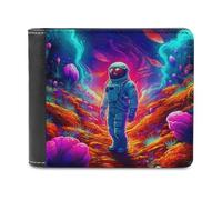 sinyumoney Astronaut in Alien Landscape -2 3D Print Clutch Purse Coin Pocket ID Slots Note Section Soft Convenient Wallets Craftsmanship Gifts 11.7cm*9.5cm