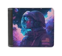 sinyumoney Astronaut in Alien Landscape 3D Print Men's Wallet Holds Bills Credit RFID Blocking Stylish Banknote Compartments Fashion Slim Wallets 11.7cm*9.5cm