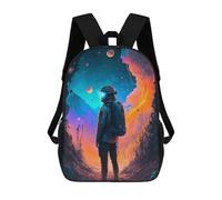 sinyumoney Astronaut in Alien Landscape -6 Backpacks, Kids Backpack Student School Bag 3D Printed Travel Backpacks Fashion Accessory Backpack Children Waterproof School Bags 17inch