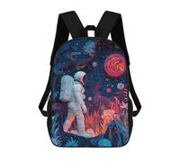 sinyumoney Astronaut in Alien World Children's School Backpack Fashion Casual 17inch 3D Printed School Bags Boy School Backpack Large Backpack