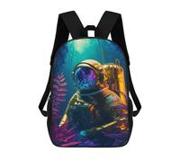 sinyumoney Astronaut in An Underwater Forest Fashion Student School Backpack Suitable for Boys Girls Kids Casual Outdoor Travel Essential Daypack 17inch