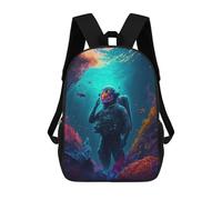 sinyumoney Astronaut in An Underwater Paradise Backpack Cartoon Plush Bag, 3D Backpack for Kids School Bag Birthday Gift Idea for Boys And Girls 17inch