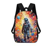 sinyumoney Astronaut in Colorful Space -1 Kids School Backpack 3D Printed Backpacks Fashion School Bag Rucksacks for Boys Elementary And Middle School Students 17inch