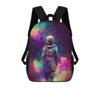 sinyumoney Astronaut in Colorful Space -2 Backpacks Kids School Backpack School Bag 3D Printed School Bag for Boys Elementary And Middle School Students 17inch