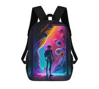 sinyumoney Astronaut in Cosmic Doorway Kids Backpack,School Backpack Kids School Bag 3D Printed Cartoon Large Capacity Backpack for Kids Boys And Girls 17inch