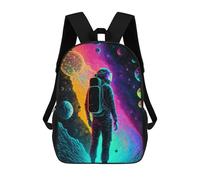 sinyumoney Astronaut in Cosmic Dreamscape -2 3D Printed Children's School Backpack for Kids Travel Rucksacks Book Bags Kids School Bag 17inch