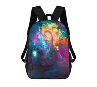 sinyumoney Astronaut in Cosmic Dreamscape School Bags Large Lightweight Casual Backpack for Camping Outdoor Adventures And Daily Travel 17inch