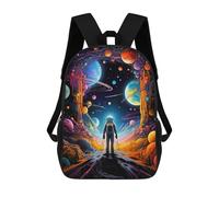 sinyumoney Astronaut in Cosmic Garden 3D Printed Children's School Backpack for Kids Travel Rucksacks Book Bags Kids School Bag 17inch