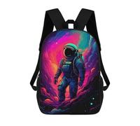 sinyumoney Astronaut in Cosmic Swirl Kids School Backpack School Bag 3D Printed School Bag for Boys Elementary And Middle School Students 17inch
