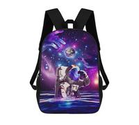 sinyumoney Astronaut in Cosmic Water Kids Backpack, Kids School Bag 3D Printed School Backpacks for Boys And Teenager School Students 17inch