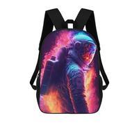 sinyumoney Astronaut in Flames -2 Rucksack Lightweight Casual Daypack School Backpacks for School/Work/Travel 17inch