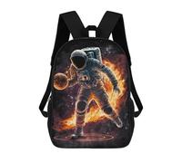 sinyumoney Astronaut in Flames -3 Children's School Backpack 3D Printed for Kids Travel Rucksacks Book Bags for Boys Elementary School Students 17inch
