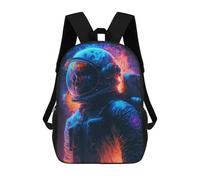 sinyumoney Astronaut in Flames Backpack for School 3D Printed Boys Girls School BagChildren Bookbag Travel Rucksack 17inch
