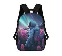 sinyumoney Astronaut in Flower Field Backpack School Computer Rucksack for School/Work/Travel- Perfect for Travel, Work And Daily Use 17inch