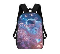 sinyumoney Astronaut in Flower Field School Backpack Business Laptop Rucksack Bag Unisex Casual Daypack for Men, Women & Teenage Boys 17inch