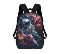 sinyumoney Astronaut in Flowers -3 Backpack for School 3D Printed Boys Girls School BagChildren Bookbag Travel Rucksack 17inch
