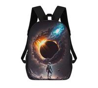 sinyumoney Astronaut in Front of Black Hole -1 Children's Backpacks School Backpack 3D Printed Backpack for Kids Travel Rucksacks Book Bags Kids School Bag 17inch