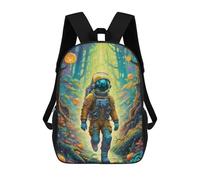 sinyumoney Astronaut in Halloween Forest -3 Backpacks 3D Printed Kids School Backpack School Bag Fashion Rucksacks for Boys Elementary And Middle School Students 17inch