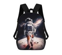sinyumoney Astronaut in Outer Space Backpacks 3D Printed 17inch Kids School Backpack Outdoor Casual Daypack Casual Travel Bags for Middle School Students