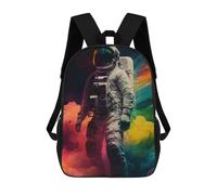 sinyumoney Astronaut in Rainbow Clouds Print Children's Backpack School Bag for Adult And Kids Travel Daypack 17inch