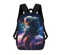 sinyumoney Astronaut in Space -17 Backpack 3D Print Kids Bag Elementary Students Daypack Lightweight School Bag for Children Girls Boys Nursery Lunch Pack 17inch