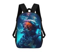 sinyumoney Astronaut in Space -205 Backpack Kids School Bag Boys Cartoon 3D Print Students Schoolbag Laptop Daypack for Boys Girls 17inch