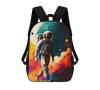 sinyumoney Astronaut in Space -3 Children's Backpack, 3D Printed School Backpack, Backpack for Boys Girls, Adjustable School Bag for Primary School 17inch