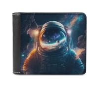 sinyumoney Astronaut in Space -68 3D Print PU Leather Wallet Use Holds Bills Banknote Compartments Soft Convenient Purse for Boys Girls 11.7cm*9.5cm