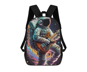 sinyumoney Astronaut in Space Playing Guitar Backpack School Fashion Stationery Backpack Waterproof Casual Daypacks for Men, Women & Teenage Boys 17inch