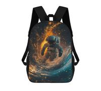 sinyumoney Astronaut in Space Tunnel Children's Backpack, Schoolbag Large Capacity Students Bookbag Rucksack Knapsack for Boys Girls Adults Teen 17inch