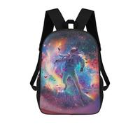 sinyumoney Astronaut in Space with Butterflies Backpack School Backpack Kids School Bag Large Capacity Kids Backpack for School Rucksack 3D Book Bag Gifts for Kids 17inch