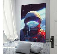 sinyumoney Astronaut in Space with Earth Background Custom Canvas Prints for Living Room Kitchen Home Decorations Wall Art Canvas 20x30inch(50x75cm)