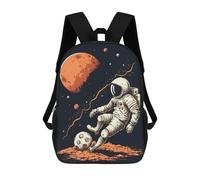 sinyumoney Astronaut Kicking Soccer Ball in Space -1 School Backpack 3D Printed School Bags Boys Girls Laptop Backpack for Kids/Students/Adults 17inch