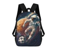 sinyumoney Astronaut Kicking Soccer Ball in Space -2 Children's Backpack, Schoolbag Large Capacity Students Bookbag Rucksack Knapsack for Boys Girls Adults Teen 17inch