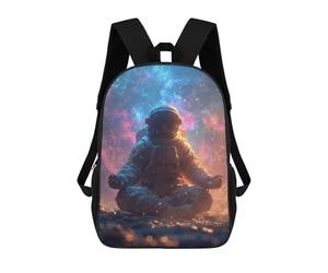 sinyumoney Astronaut Meditating in Space-2 School Bags Lightweight Schoolbag Dayback Bookbag College for Boys/Girls/Teenagers 17inch