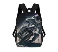 sinyumoney Astronaut Motorcycle Moon Ride Backpacks 3D Printed Kids School Backpack Outdoor Casual Daypack Fashion Casual Children Backpacks Cute Travel Bags 17inch