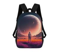 sinyumoney Astronaut on Alien Planet -14 School Bag Backpack Teen Schoolbag 3D Printing Adjustable Schoolbag Fashion Pocket Bag for Kids Boys Girls Students And Teenagers Fans 17inch