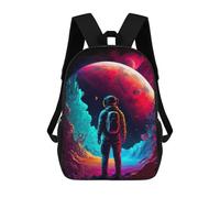 sinyumoney Astronaut on Alien Planet -2 Backpacks Kids Student Schoolbag,3D Printed Backpacks,Elementary And Middle School Students Backpacks for Boys Girls 17inch