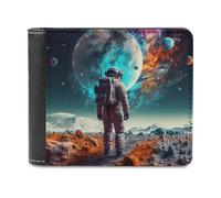 sinyumoney Astronaut on Alien Planet -5 3D Print Wallet Credit Card Holder Leather RFID Soft Convenient Leather Wallet Craftsmanship Gifts 11.7cm*9.5cm