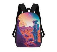 sinyumoney Astronaut on Mars -1 School Bag Backpack Teen Schoolbag 3D Printing Adjustable Schoolbag Fashion Pocket Bag for Kids Boys Girls Students And Teenagers Fans 17inch
