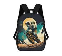 sinyumoney Astronaut on Motorcycle Backpack School Lightweight Casual Daypack School Backpacks for Men, Women & Teenage Boys 17inch