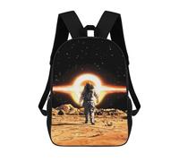 sinyumoney Astronaut on The Mars Kids Backpack, Kids School Bag 3D Printed School Backpacks for Boys And Teenager School Students 17inch